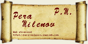Pera Milenov vizit kartica